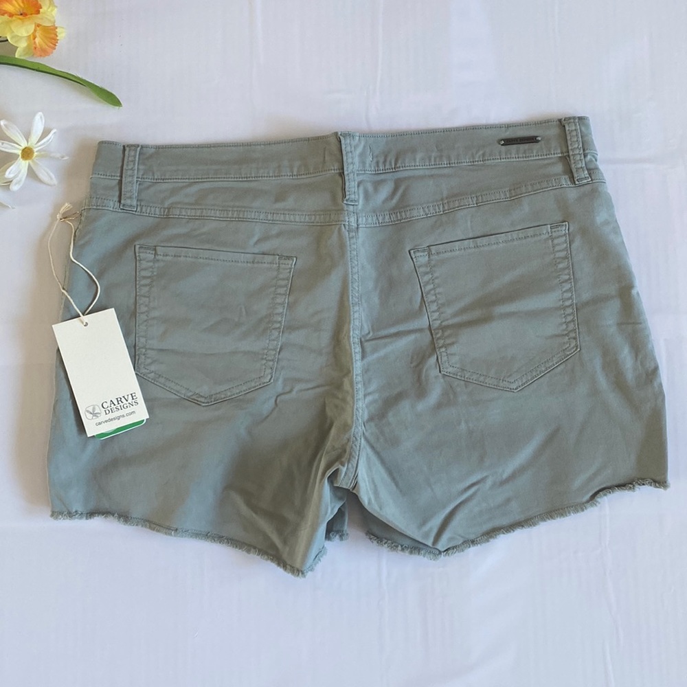 WHAT A STEAL!! Carve Designs Sage Green Cutoff Jean Shorts - Picture 4 of 4